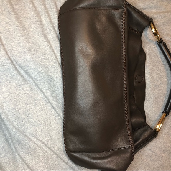 Sazaby large leather shoulder bag, chocolate brown - Picture 6 of 9